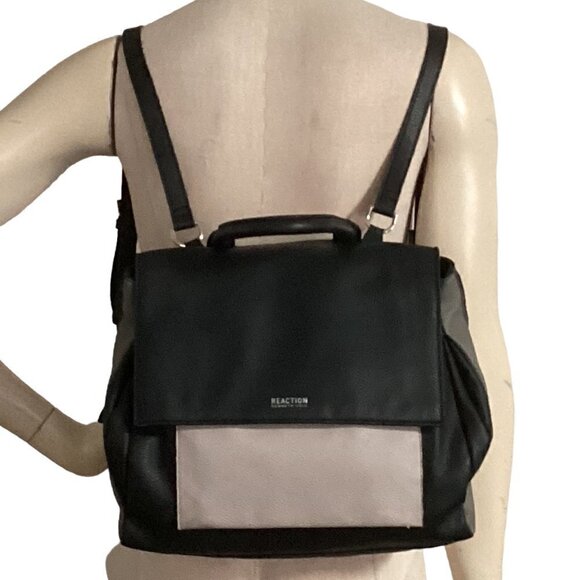 Kenneth Cole Reaction Concord Backpack Purse Vegan Faux Leather Multicolor 211G - Picture 2 of 12